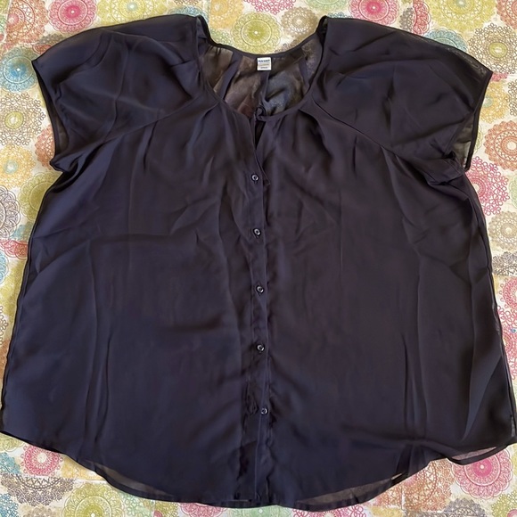 Old Navy Capped Sleeve Button Down Top - Picture 1 of 4